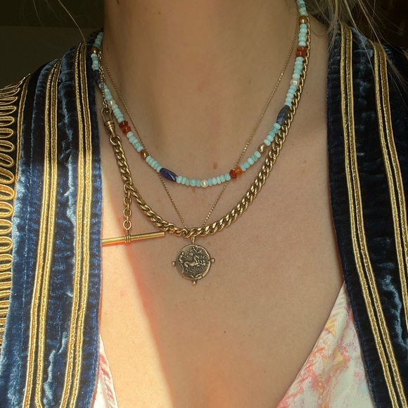 Handmade short layering gemstone necklace. - Picture 3 of 10